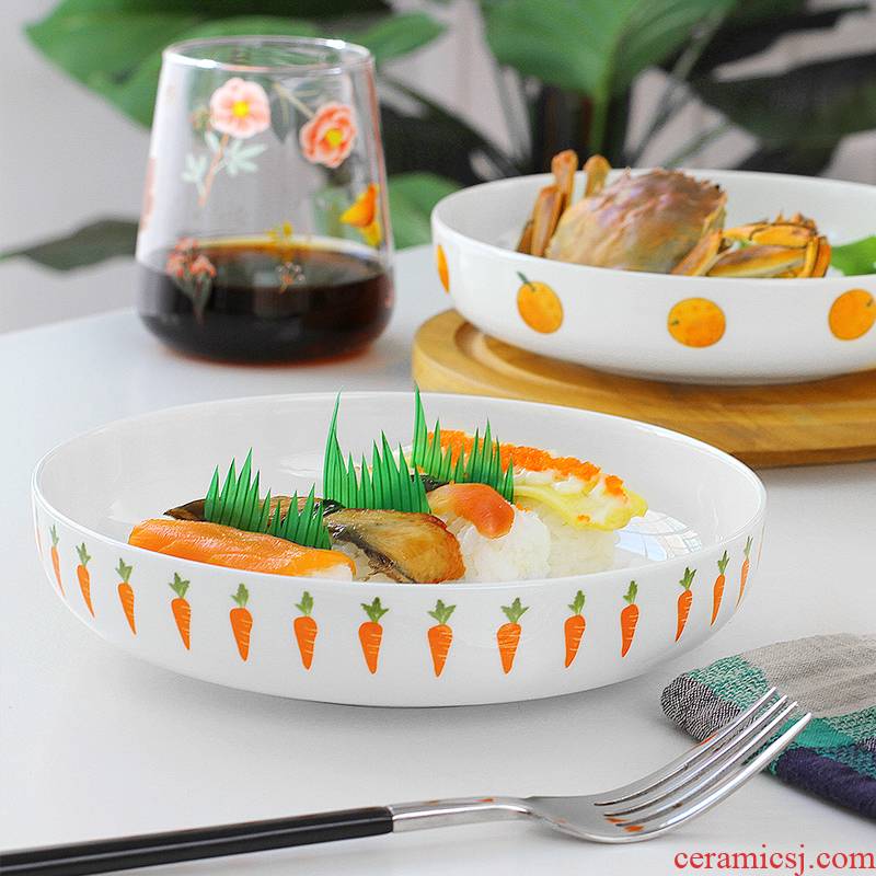 The Vegetables series, lovely creative household deep dish dish soup plate Japanese FanPan ceramic round dish ipads China plates