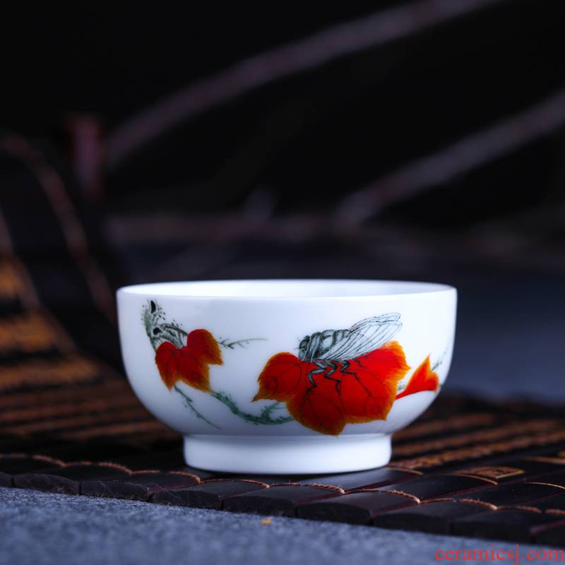 Offered home - cooked in jingdezhen porcelain tea sets tea bowl hand - made ceramic cups water cup sample tea cup, pure checking out the tea