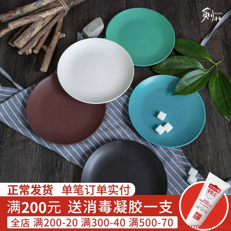 Creative ceramic snack plate of pasta dish flat dish dish tray was Japanese - style tableware beefsteak plates