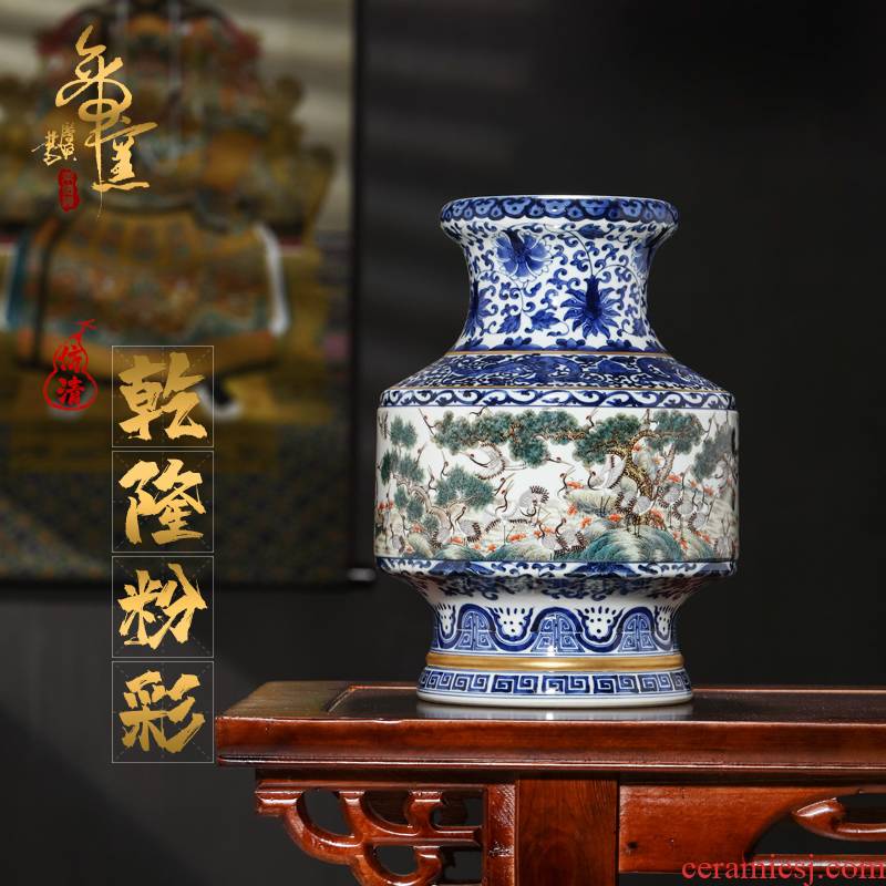 Jack emperor up porcelain dou pastel best crane figure statute of bottle antique hand - made ceramic vases, jingdezhen rich ancient frame furnishing articles