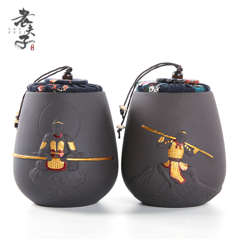 Sun wukong was creative ceramic violet arenaceous caddy fixings sealed tank storage POTS medium portable custom home to travel