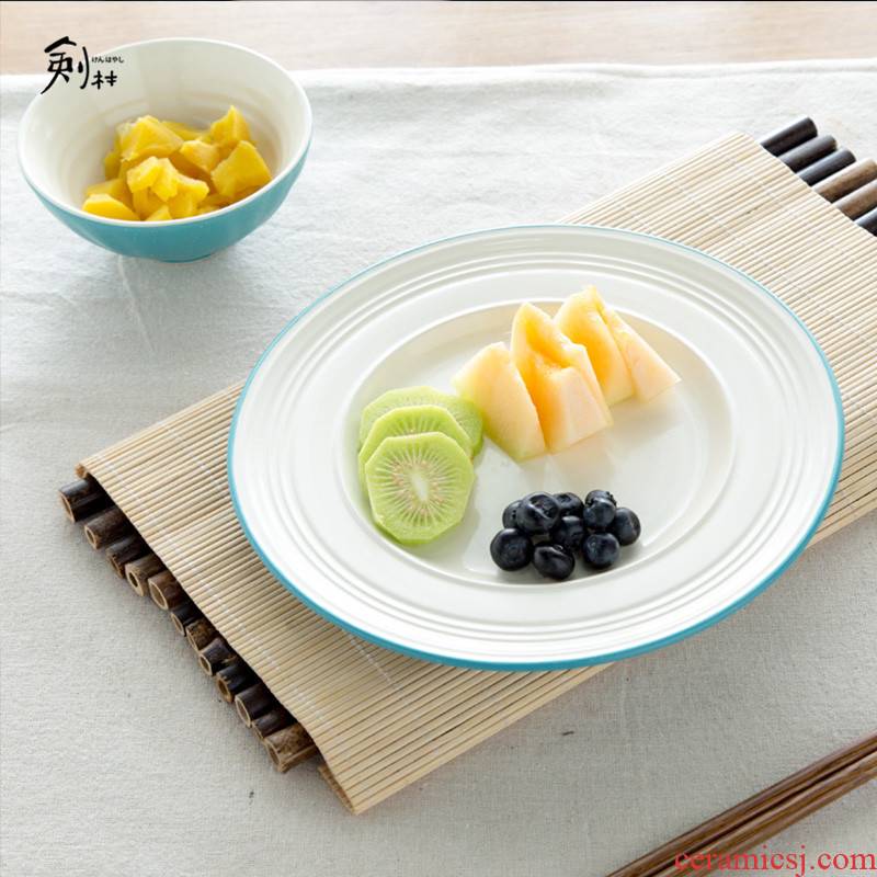 Creative ceramic snack plate of pasta dish flat dish dish tray was Japanese - style tableware beefsteak plates