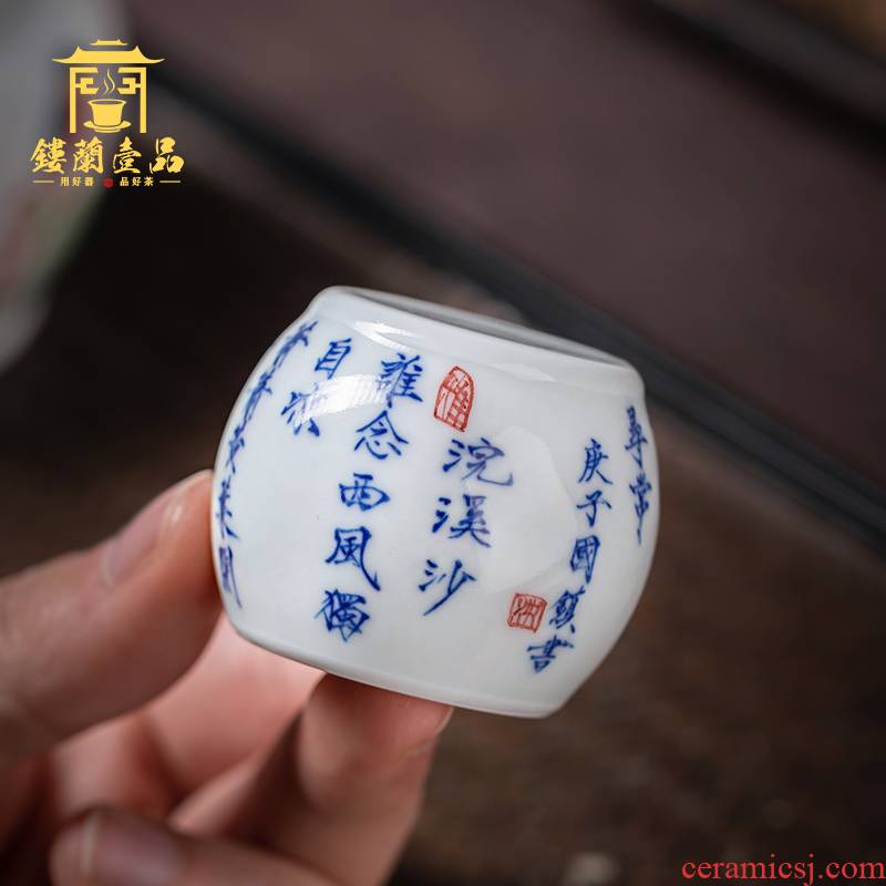 Jingdezhen ceramic cover set all hand - made porcelain USES GaiWanCha cover whole hand collectables - autograph paperweight tea accessories
