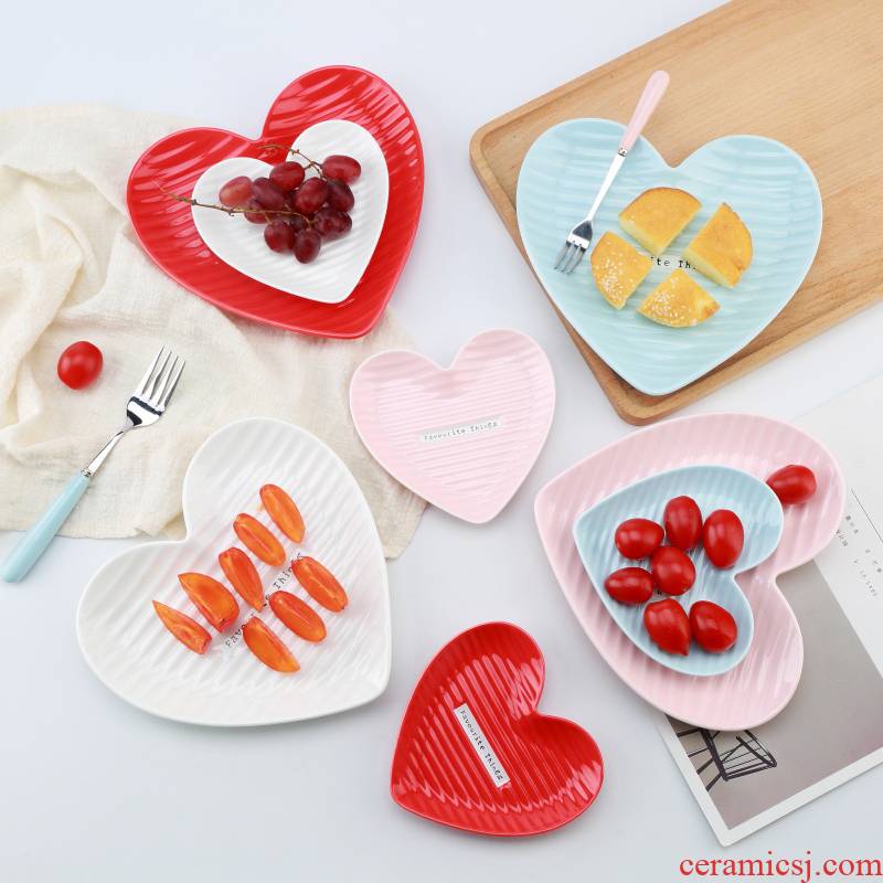 Love form couples graces boreal Europe style color ceramic breakfast tray was creative English alphabets fruit dessert plate