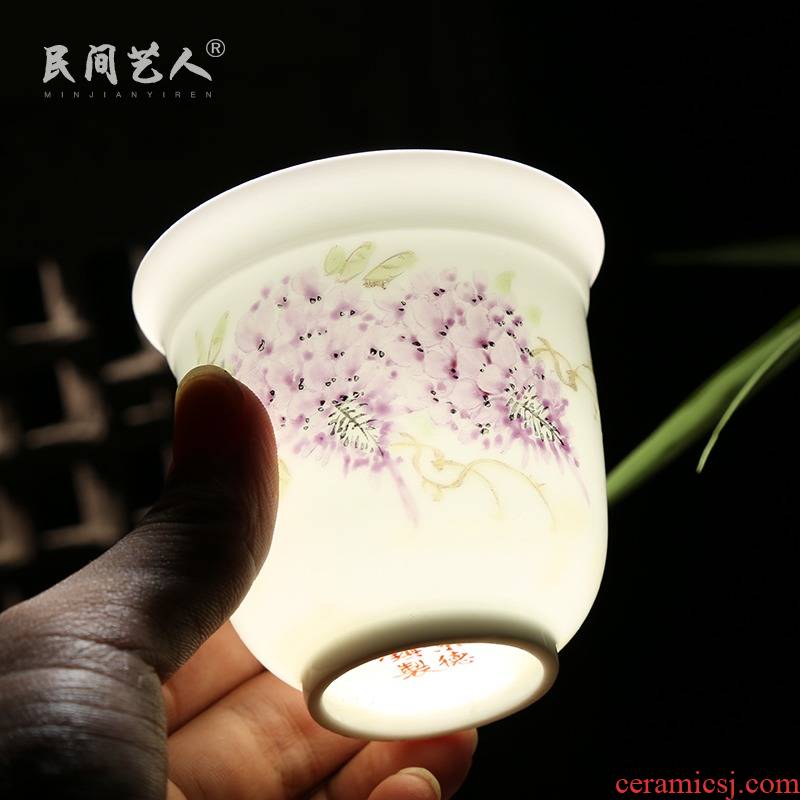 Jingdezhen glaze on hand made enamel sample tea cup checking ceramic large master cup personal single CPU kung fu cup