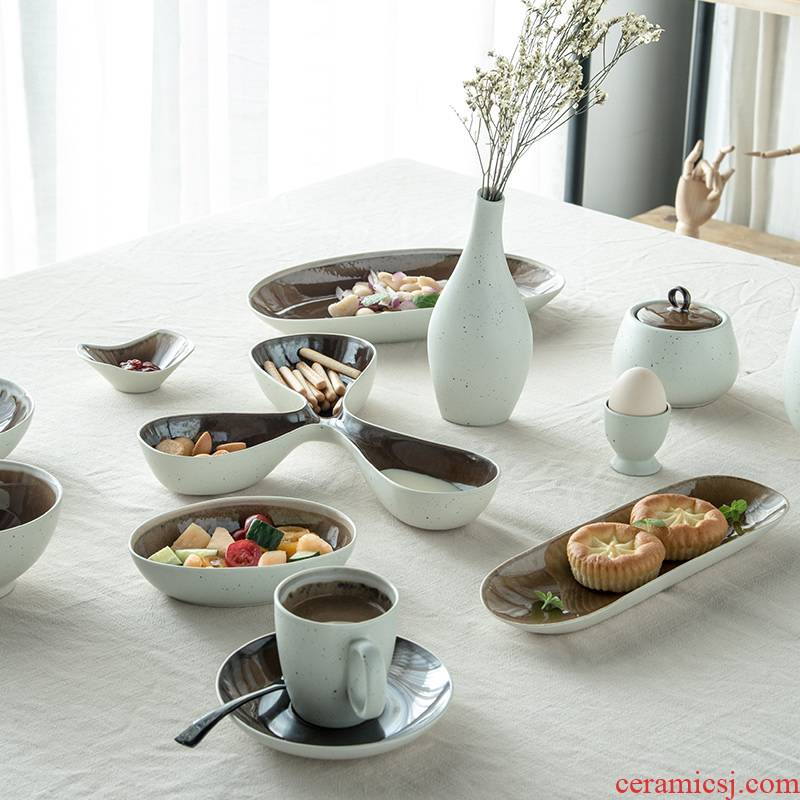 Lototo ceramic tableware household food dish plate of Japanese good creative abnormity ikea pasta dish plate