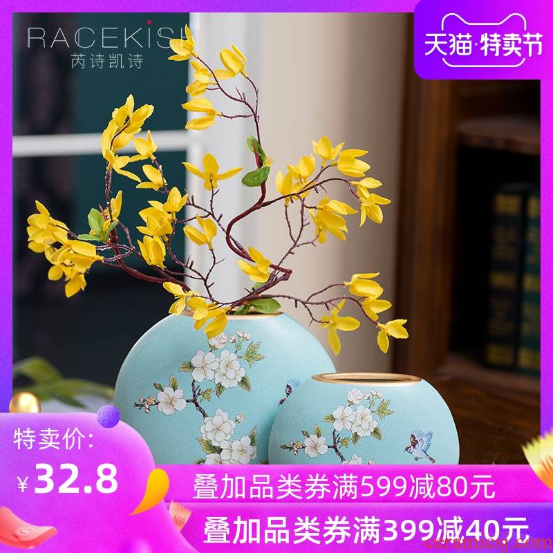 European country creative ceramic vase simulation flowers suit sitting room adornment flower arranging flowers wedding gift for furnishing articles