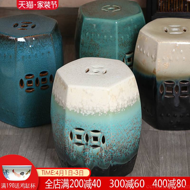 Jingdezhen ceramic drum who the new Chinese style villa hotel decoration between example pier sit mound in shoes who toilet who