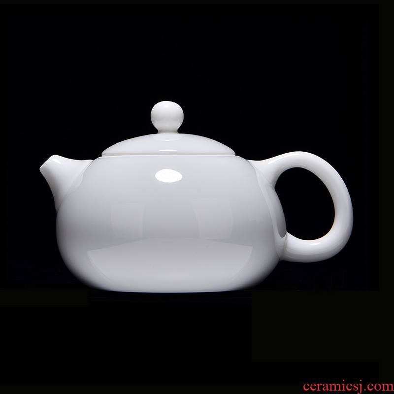 Jun ware ceramic lard white jade porcelain teapot kung fu tea set dehua white porcelain household tea, small xi shi pot single pot