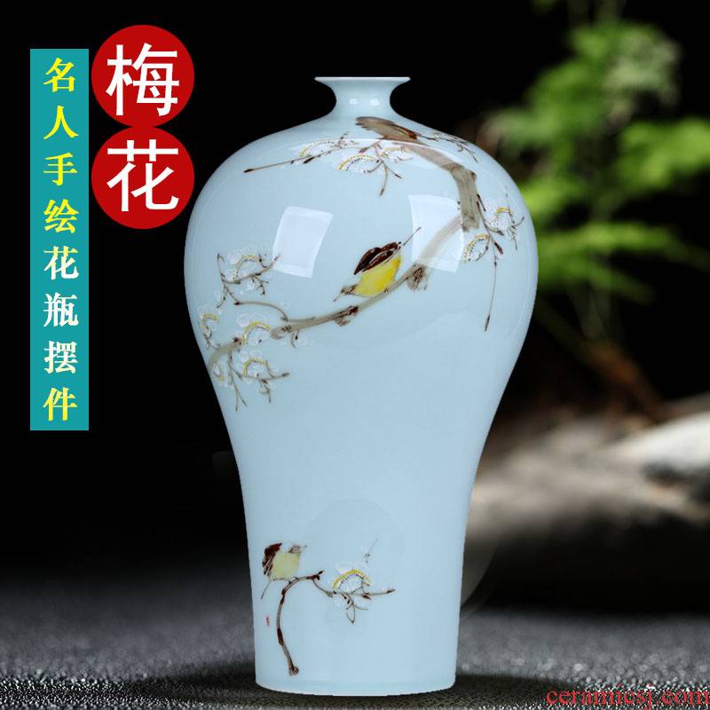 Jingdezhen ceramics hand - made vases name plum furnishing articles household act the role ofing is tasted the hall Chinese style restoring ancient ways home arranging flowers