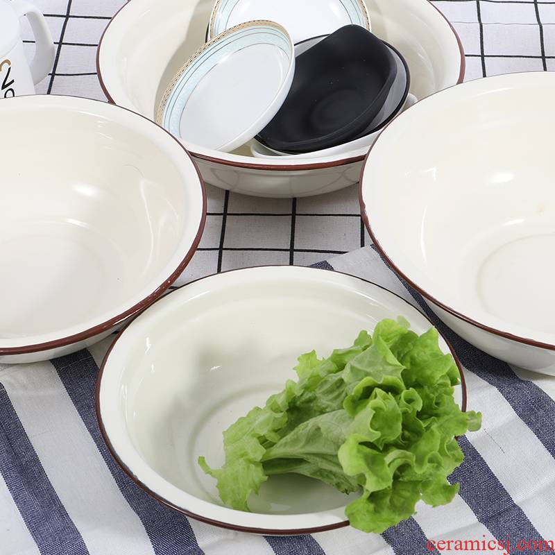 Enamel bowls of old - fashioned nostalgic kitchen household food thickening rainbow such as bowl size bowl mercifully soup basin to Enamel//rainbow such as bowl restaurant