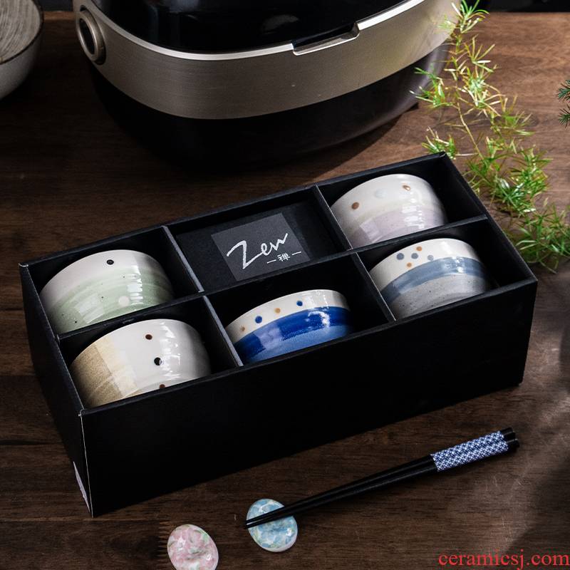4.5 inch ceramic glaze color ideas under contracted high household move eat bowl tableware box sets by hand