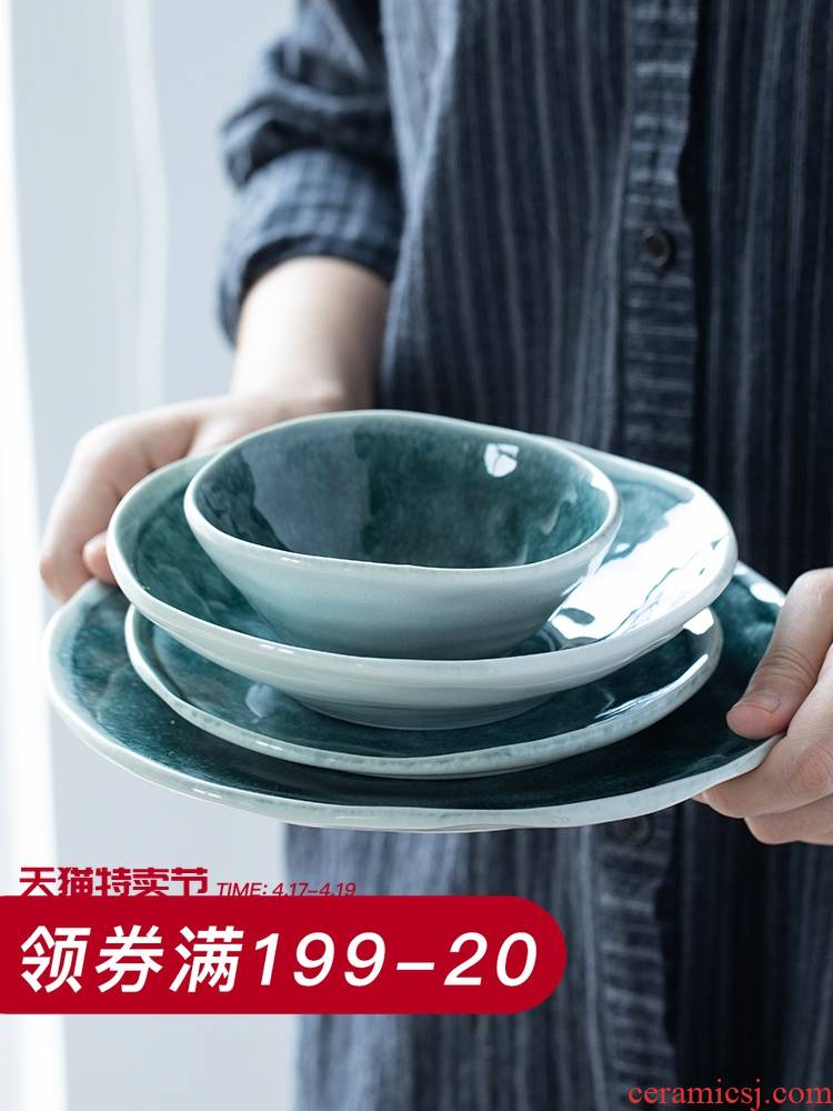 Algae home plate and ink creative dish dish a single rice bowls move ceramic light expressions using basin network red plate