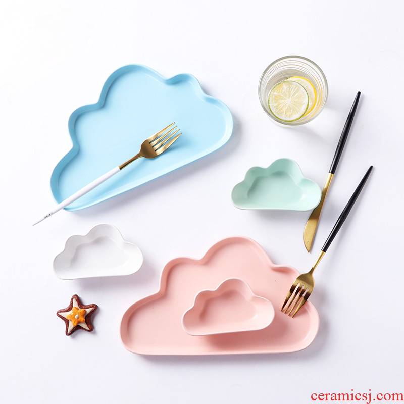 Clouds, dessert tray was creative ceramics tableware home plate character of fruit bread plate plate of small dishes for breakfast