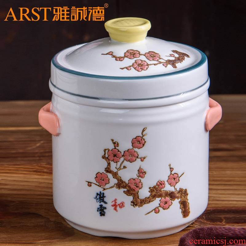 Arst/ya cheng DE ceramic cup double cover water stew stew pot, porcelain stew stew pot nutrition supplements stew pot