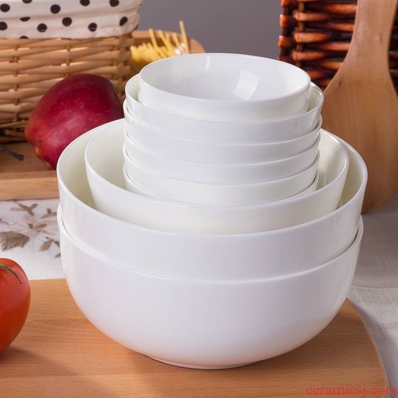 White household jingdezhen porcelain tableware to eat ipads ceramic bowl of rice bowls a single large soup bowl bowl of noodles bowl