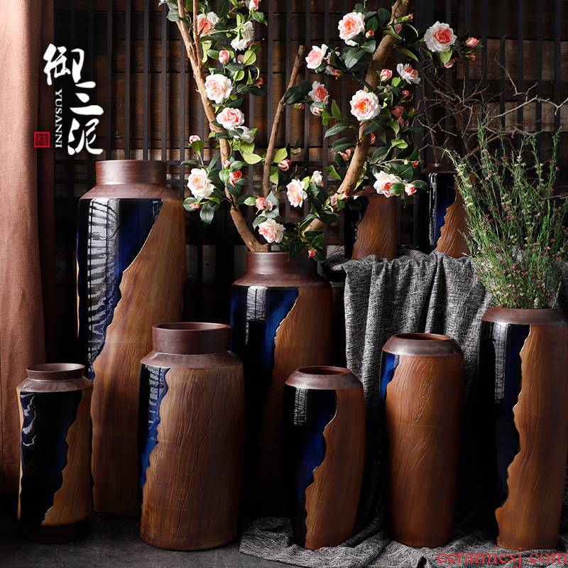 Jingdezhen ceramic vase landing sitting room flower arranging flower decoration light modern key-2 luxury furnishing articles ideas dried flowers simulation