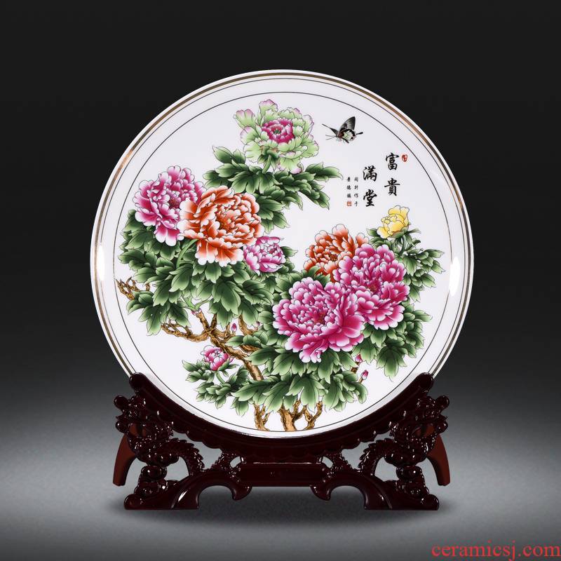 Jingdezhen ceramic decoration plate with a silver spoon in its ehrs expressions using the and classical household crafts are rich ancient frame TV ark, decoration
