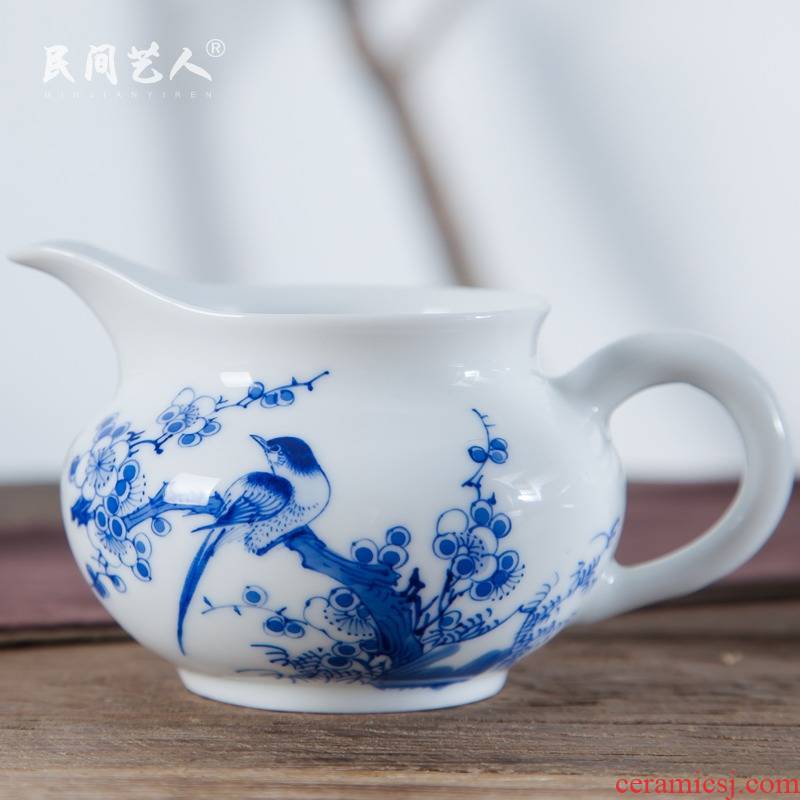 Jingdezhen ceramic hand - made manual sample tea cup points kung fu tea tea device and fair keller cup and cup trumpet