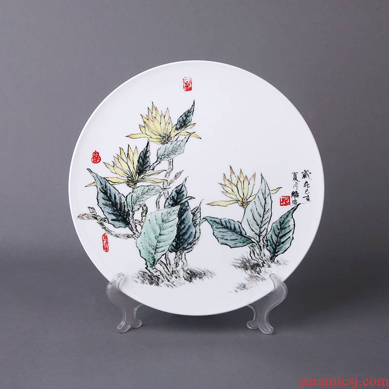 Tangshan ipads porcelain works home plate works from the DIY painting calligraphy Chinese paintings show plate of furnishing articles