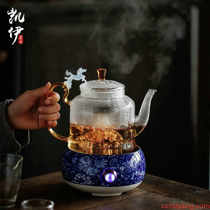 Kate boiled tea is black tea thickening heat - resistant glass tea set tea teapot TaoLu kettle large household