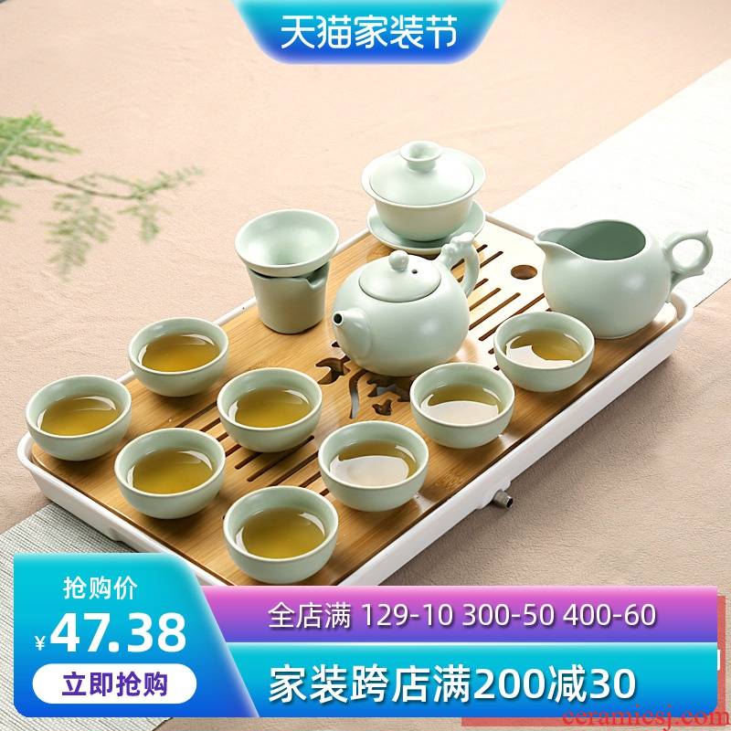 Are young tea set suits for your up household contracted ceramic purple sand tea pot of a complete set of bamboo cups of tea