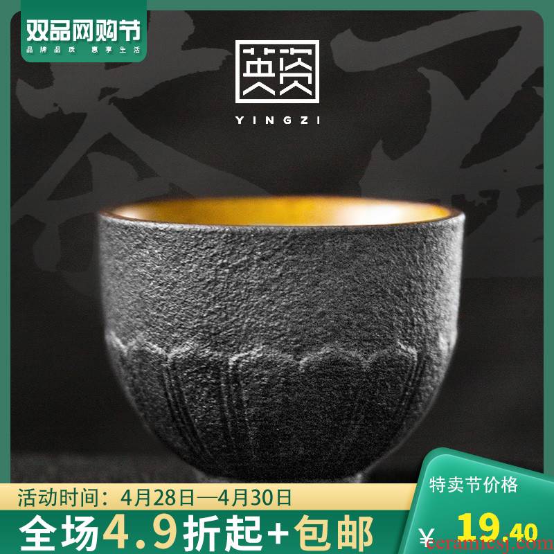 Yellow sand sample tea cup glaze ceramic cup kung fu tea set ceramics cup tea cups, small individual CPU master CPU