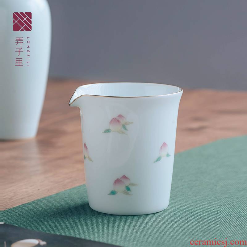 Get in white porcelain ceramic fair keller kung fu tea tea ware jingdezhen points peach is just a cup of tea