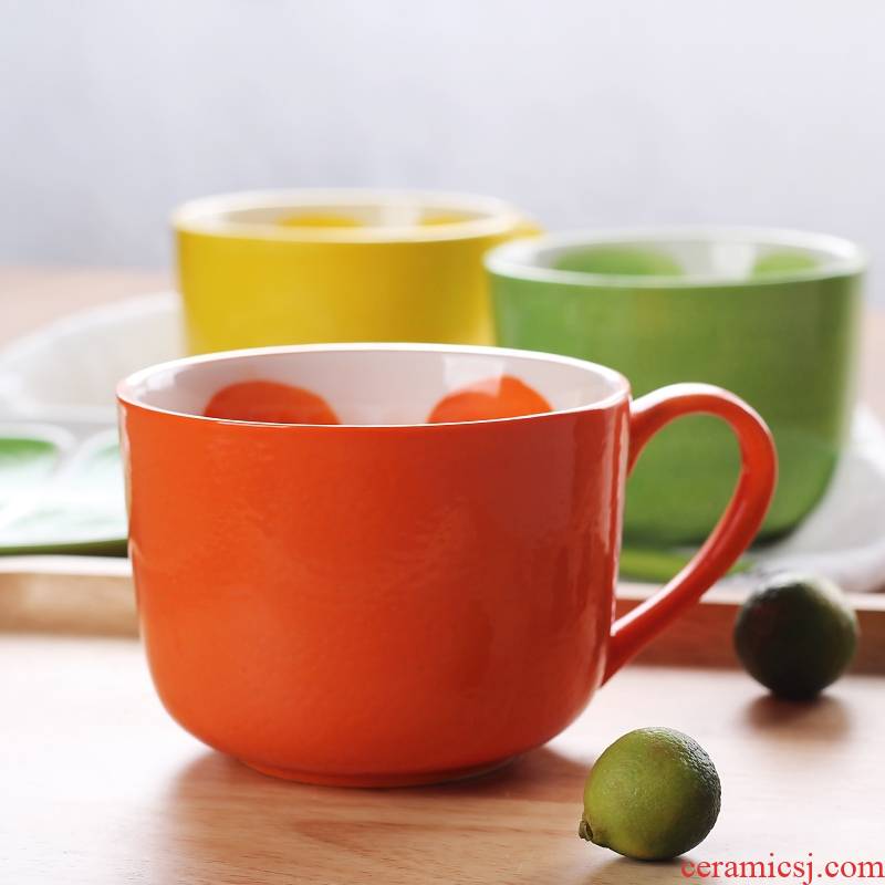 Creative ceramic cups watermelon glass mugs picking cups of coffee cup milk cup, lovely cup of oatmeal for breakfast