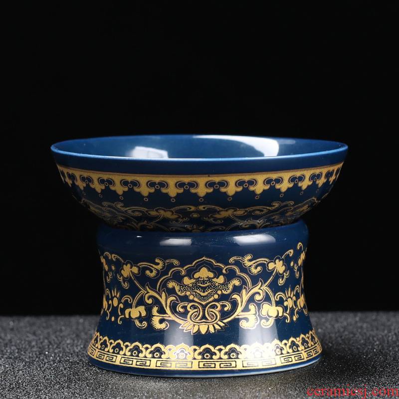 Leopard lam, filter ji blue glaze kung fu tea set manually ceramic tea tea tea filters) group spare parts