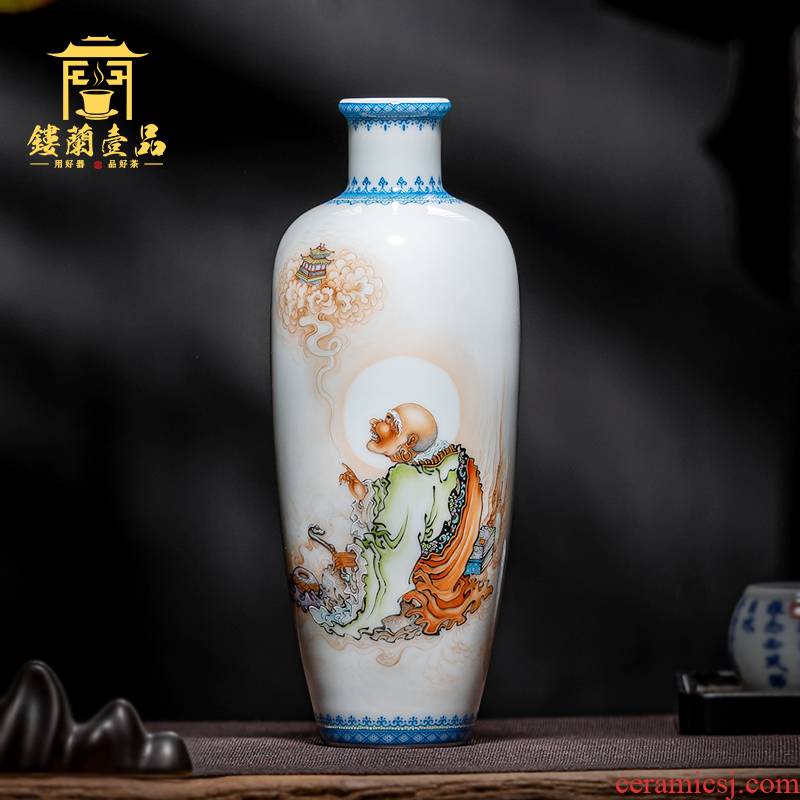 Jingdezhen ceramics hand - made dharma long eyebrow honour person vase furnishing articles furnishing articles sitting room flower arranging home decoration collection