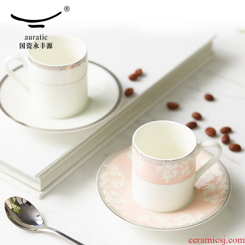 The porcelain yongfeng source fine ceramic espresso cups and saucers ceramic decal printing cup small and pure and fresh