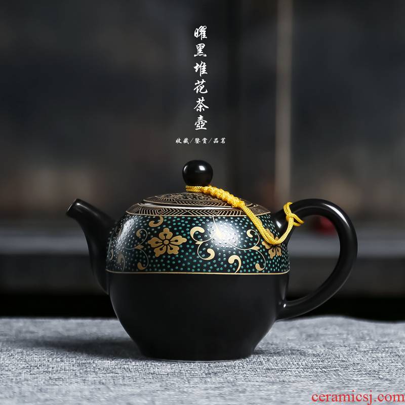 Tea set ji blue glaze ceramic Tea set the teapot household running technology by a complete set of kung fu Tea set the see colour of blue and white porcelain teapots