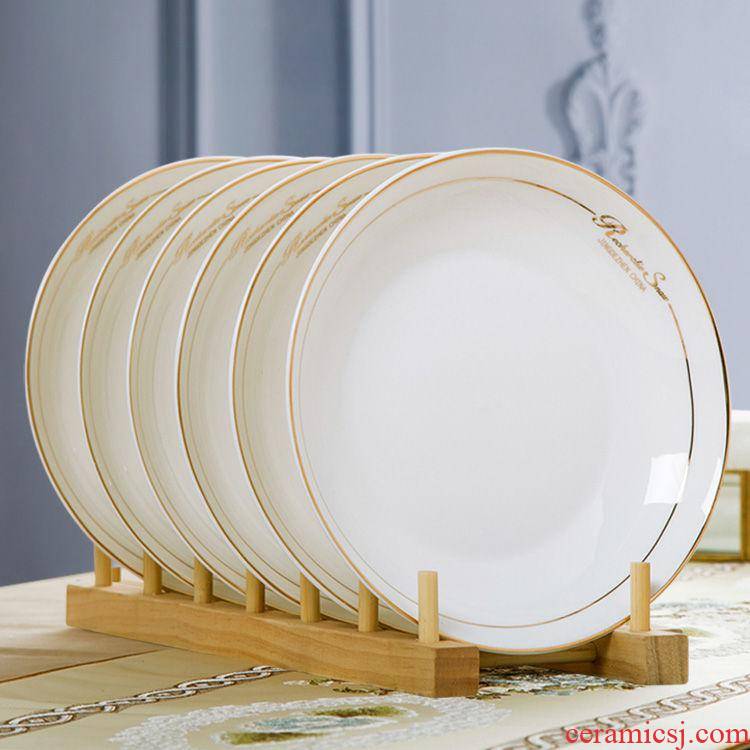 4/6 of a pack of jingdezhen ceramic dishes dishes 8 inches 0 shades the steaming plate household dish FanPan Chinese style