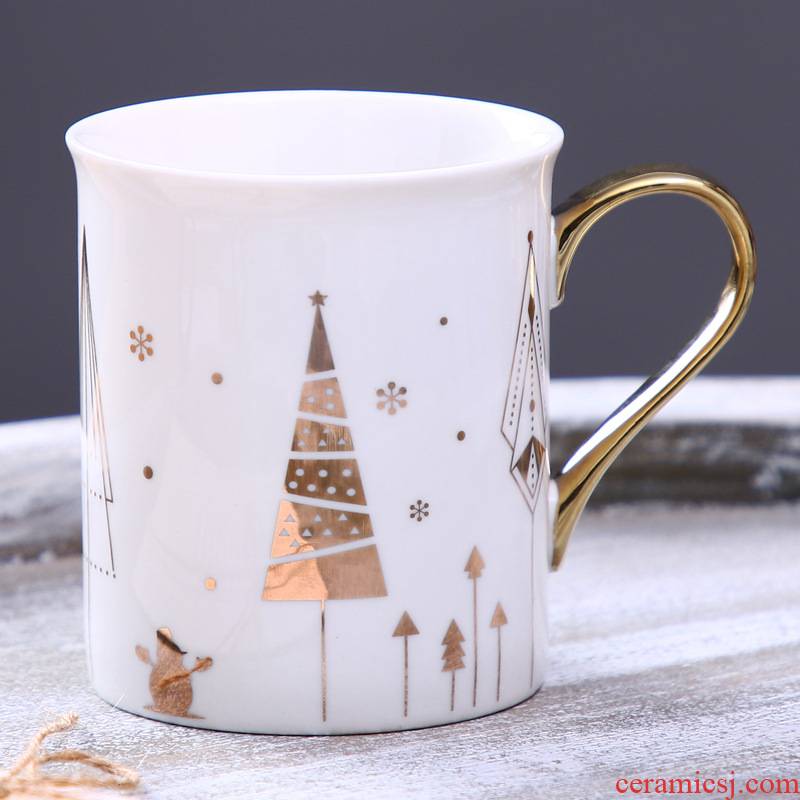 TaoDian Christmas lovers mugs creative Nordic ins beakers breakfast ultimately responds a cup of coffee cup ceramic cup