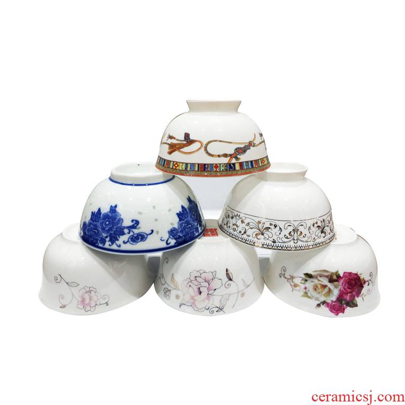 Jingdezhen huayu blue - and - white ceramics and exquisite single bowl of 10 design and color is optional