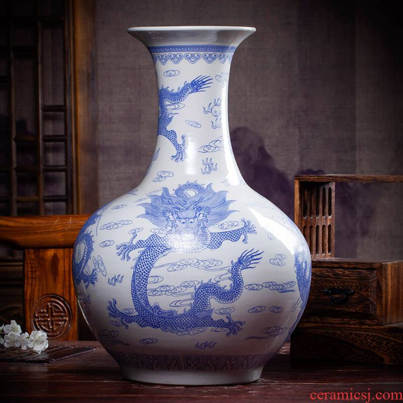 Antique imitation porcelain of jingdezhen ceramics dragon design domestic act the role ofing handicraft furnishing articles sitting room of Chinese style household gifts