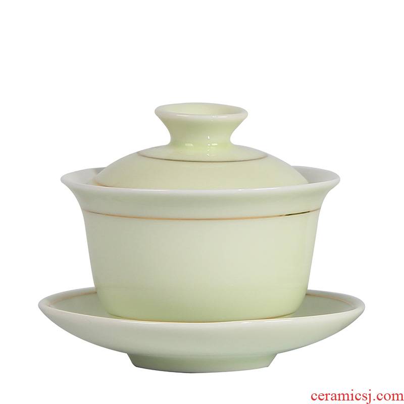 Tureen tea cup home of kung fu tea set celadon bowl three to make tea GaiWanCha ceramic bowl accessories