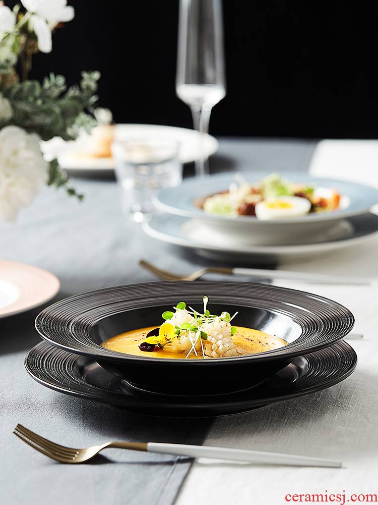 The Nordic ceramics steak dish household straw hat plate of pasta dish platter continental plate web celebrity tableware plate of Japanese cuisine