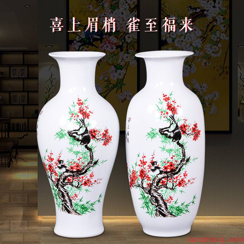 Jingdezhen ceramics large vases, flower arranging is modern new Chinese style household living room TV ark adornment furnishing articles