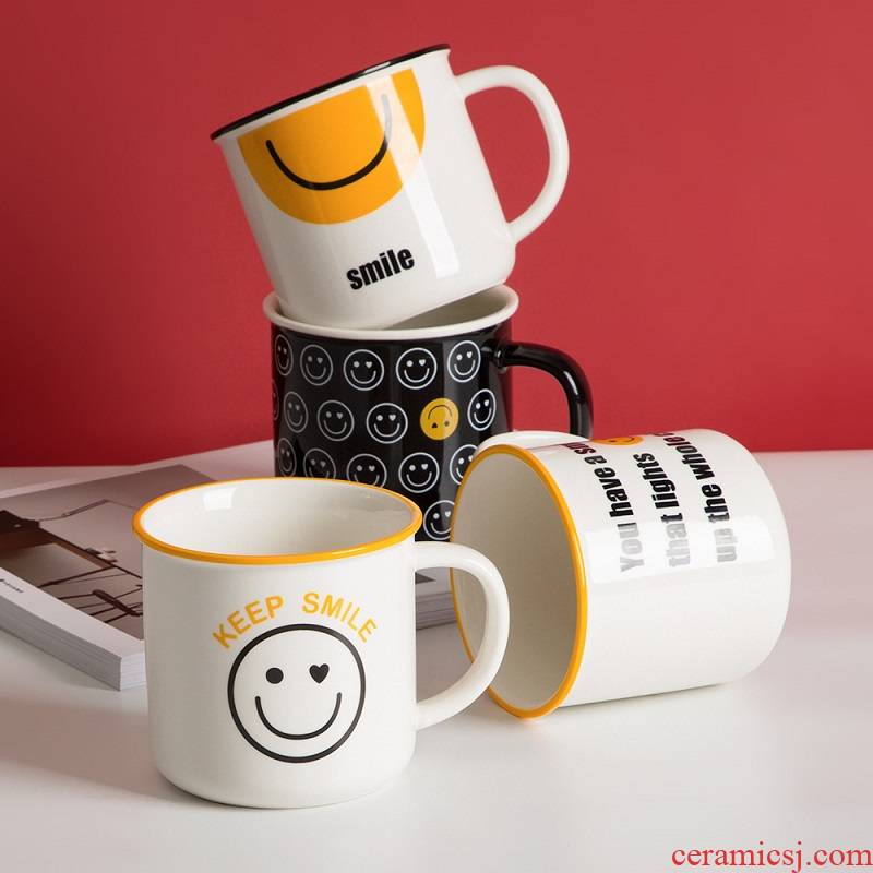 Creative express smiling keller ceramic cup ultimately responds cup couples move trend home office coffee cup