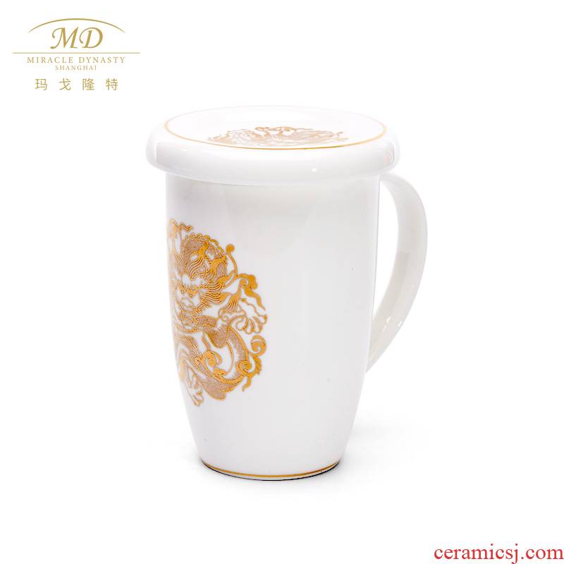 Margot lunt ipads porcelain MD tenglong gold cover cup ipads China cups picking cups of water