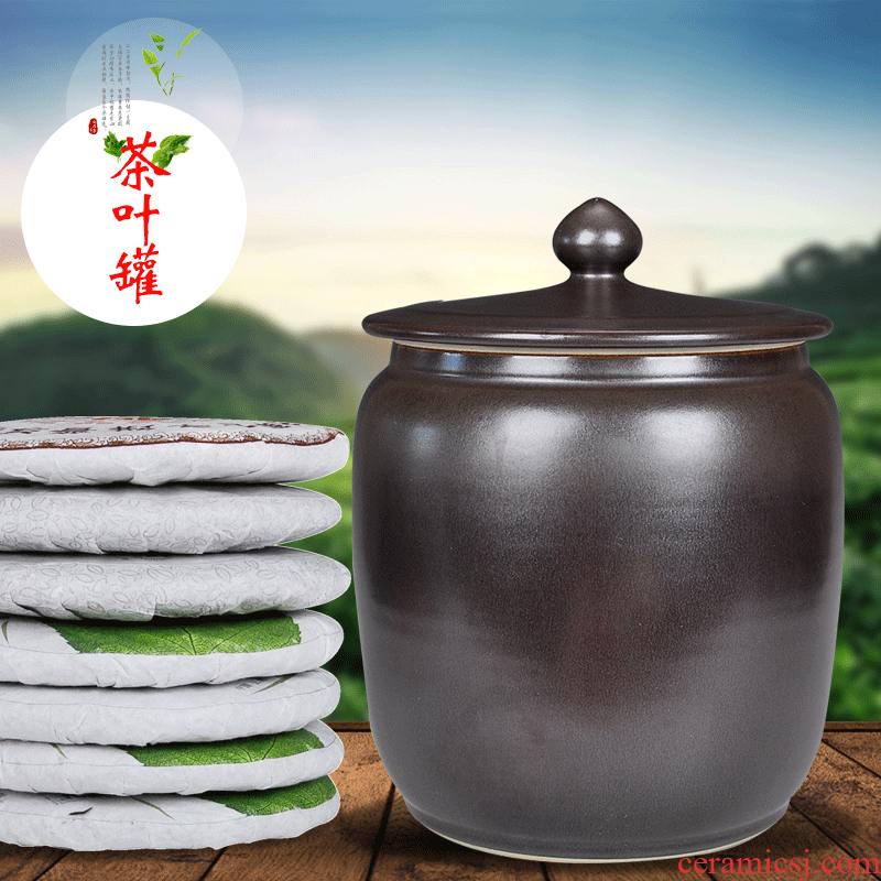 Big yards puer tea last come to jingdezhen caddy fixings ceramic large seven white tea cake storage tanks seal moisture tea urn
