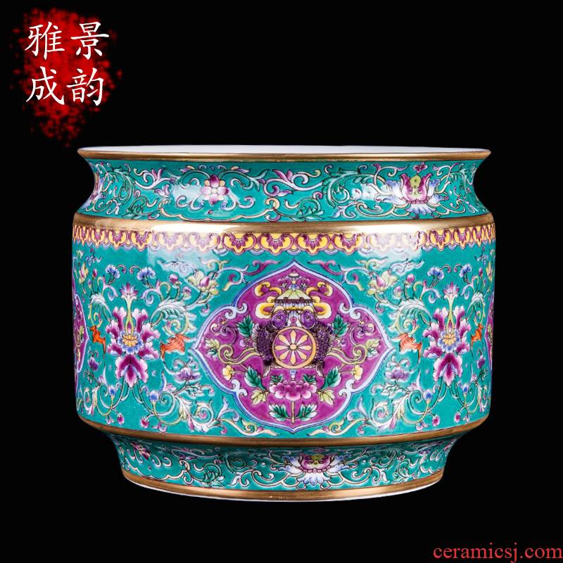 New Chinese style household jingdezhen ceramic famille rose porcelain vase decoration furnishing articles sitting room porch arts and crafts