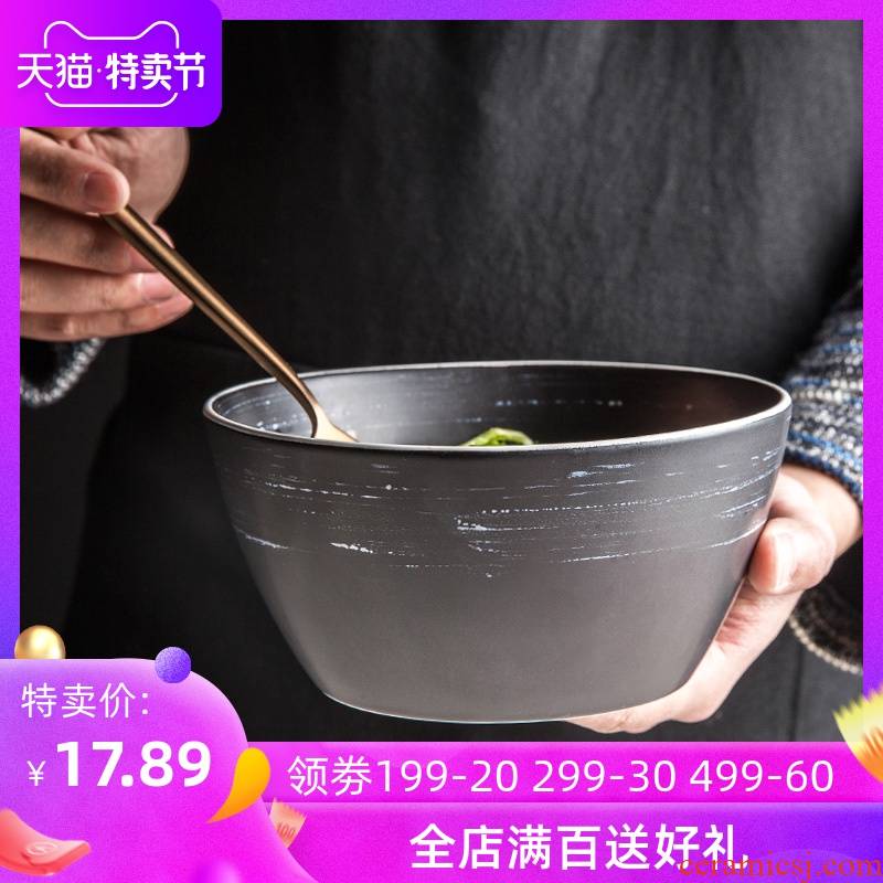 Lototo ceramic tableware Japanese rice bowl rainbow such as bowl with large soup bowl creative individual web celebrity ins eat bowl