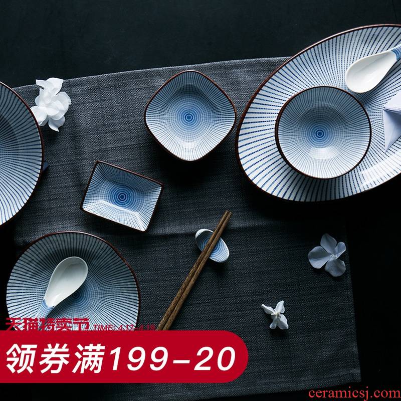 Eat tukosa Japanese ceramic disc flat plate flavor dish snack plate of fruit bowl plate household food dish