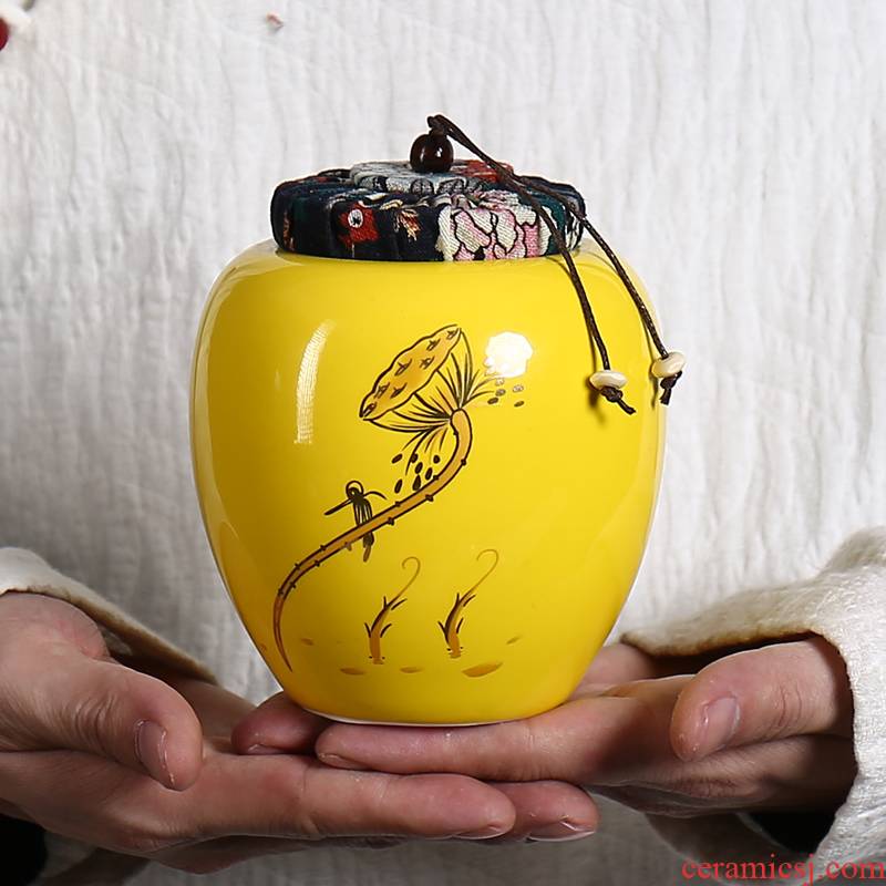 Ceramic tea pot small mini portable sealed as cans celadon general household storage tanks custom tea boxes