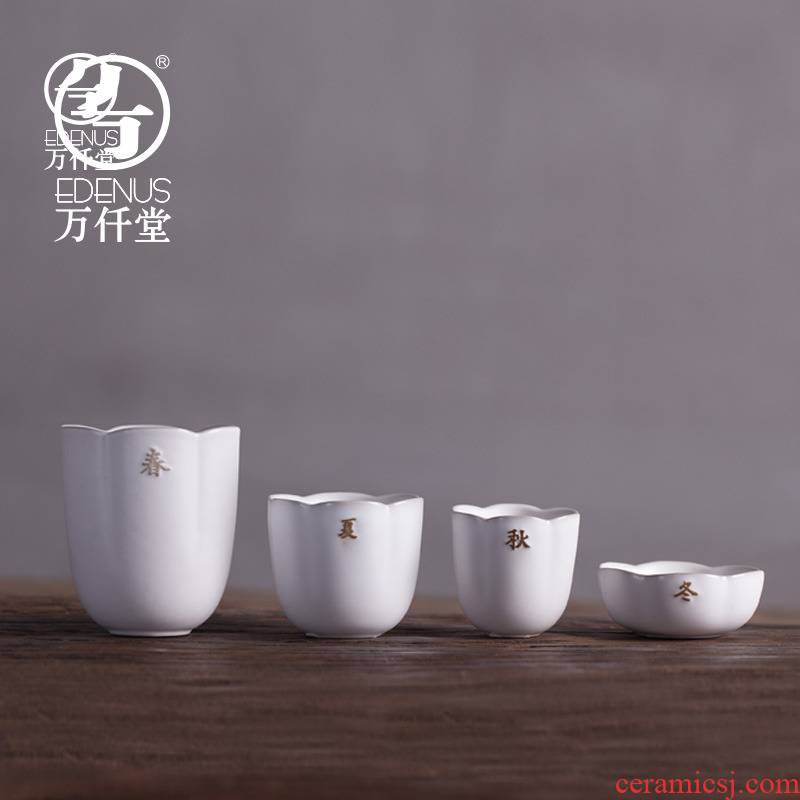 Thousands of thousand hall office glass ceramic creative glass ceramic cups household masters cup single tea cup p of the four seasons