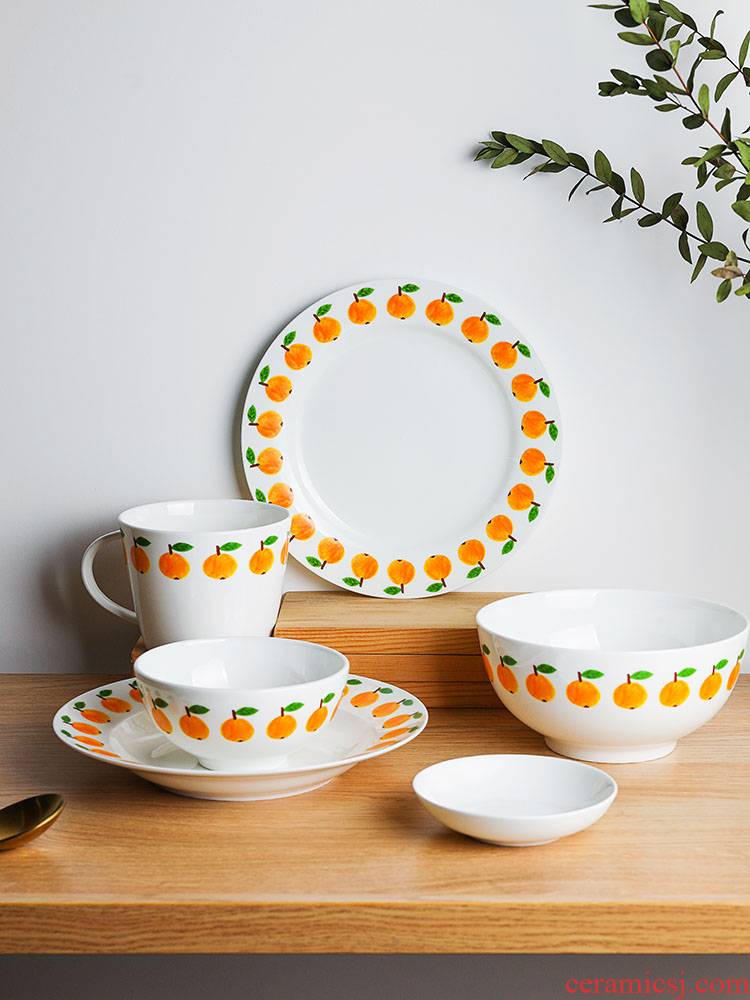 Boss in shallow sugar sweet orange Nordic home creative ipads porcelain tableware ceramic fruit bowl bowl dish plate