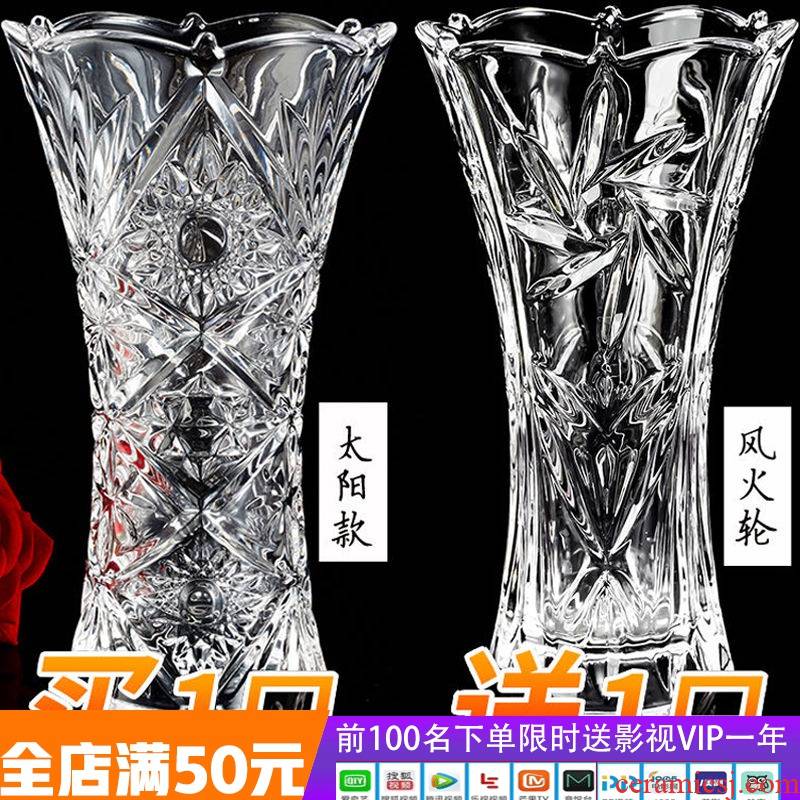 More new large vases, glass transparent sitting room place a hydroponic lucky bamboo lily dry flower porcelain vase